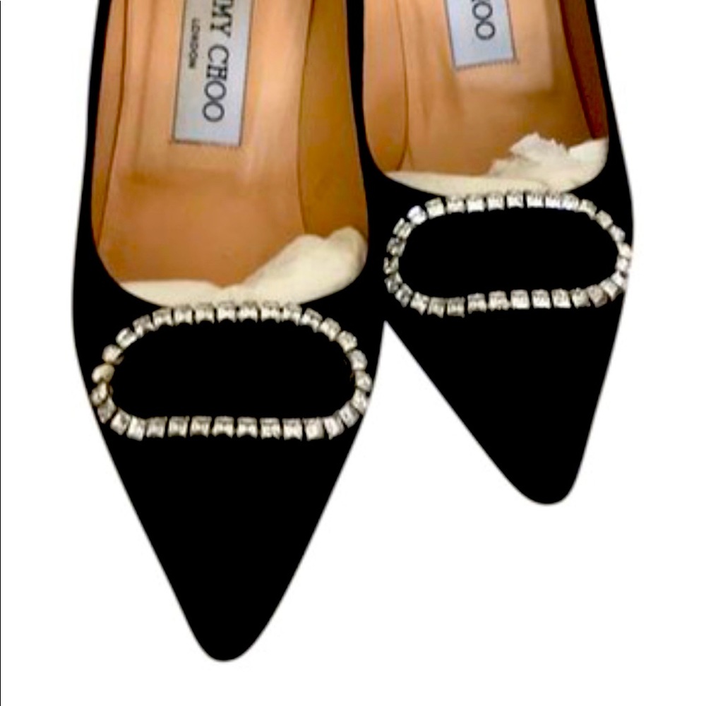 Jimmy Choo Black Satin Pumps